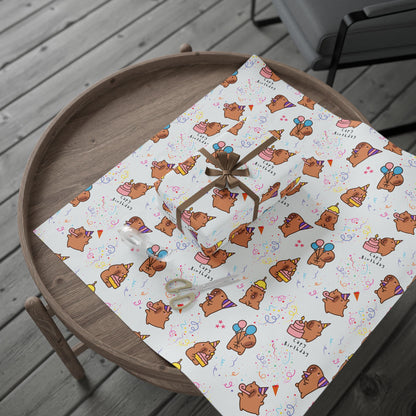 Capybara Birthday Gift Wrapping Paper