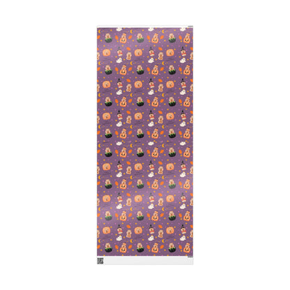 Halloween Capybara Gift Wrapping Paper, Spooky Season Wrap, Cute Pumpkin & Ghost Design, Fall Decorating, Party Supplies, Trick or Treat
