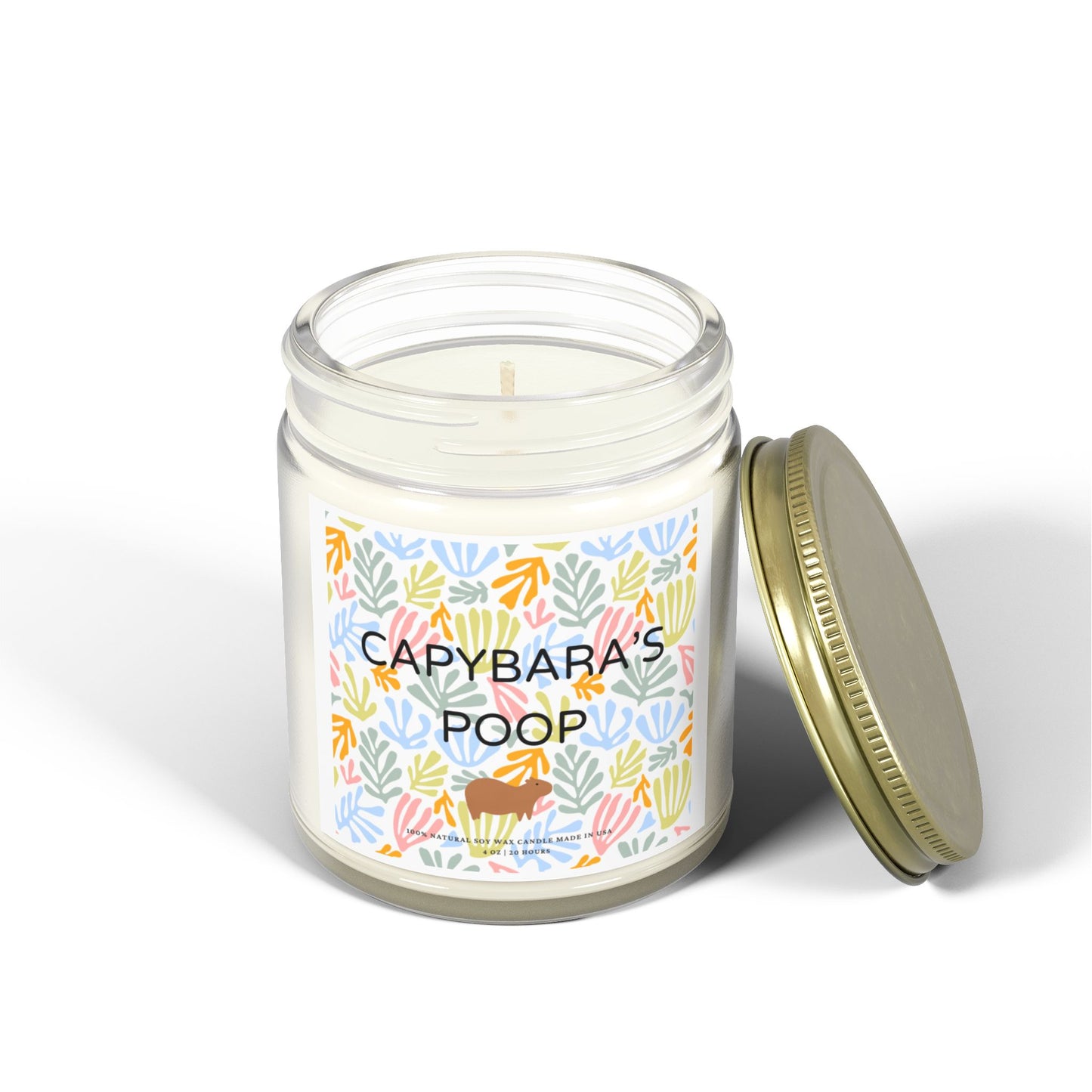 Funny Candle Gift Capybara's Poop in Matisse style (9 Scents)