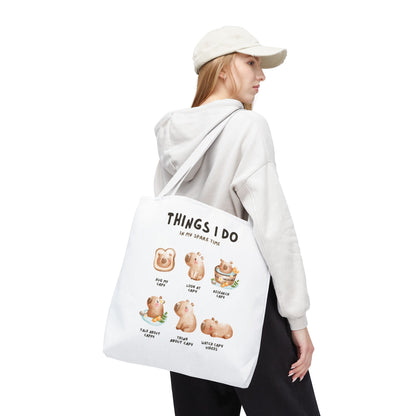 Capybara Tote Bag - Things I Do in My Spare Time Design