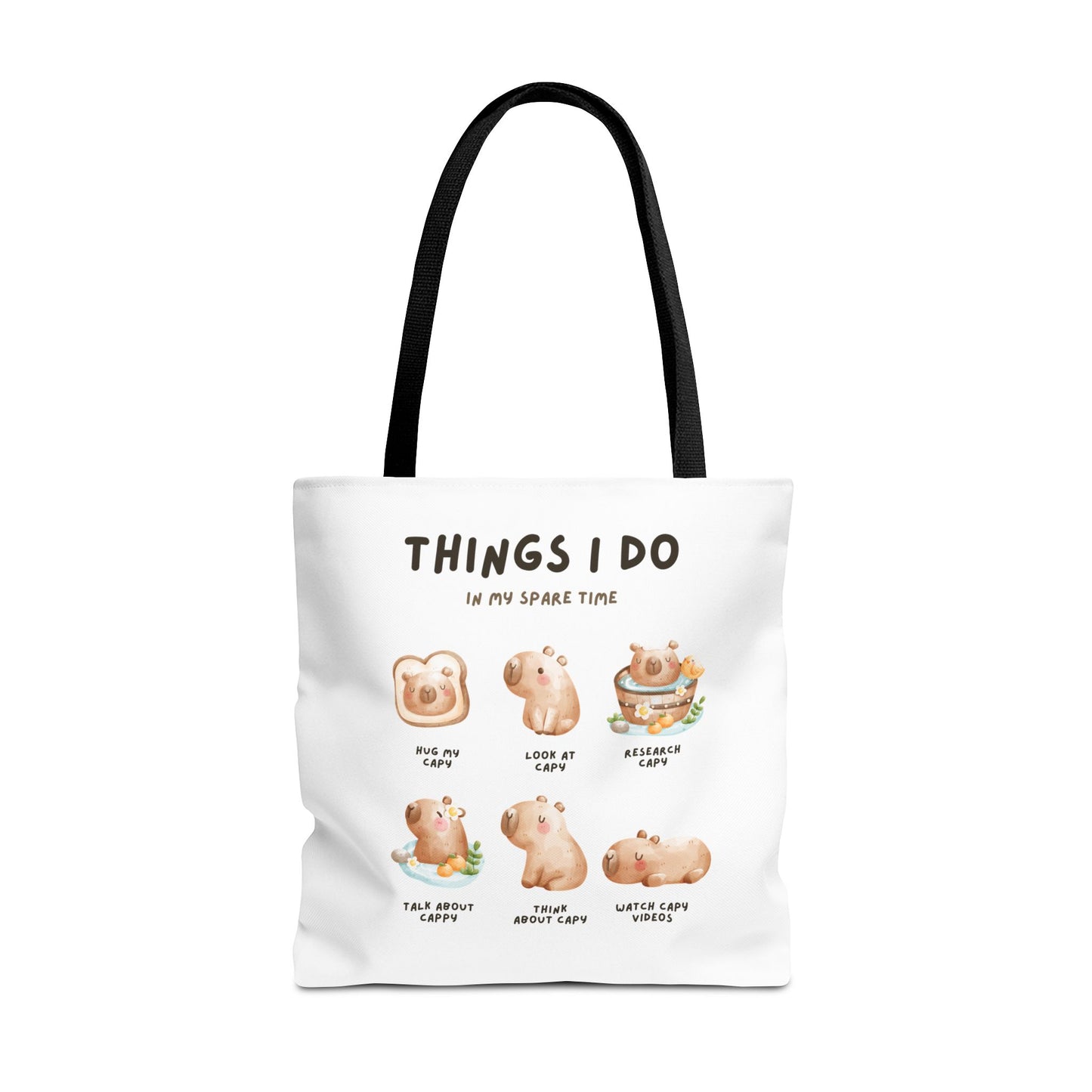 Capybara Tote Bag - Things I Do in My Spare Time Design
