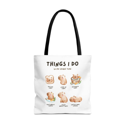 Capybara Tote Bag - Things I Do in My Spare Time Design