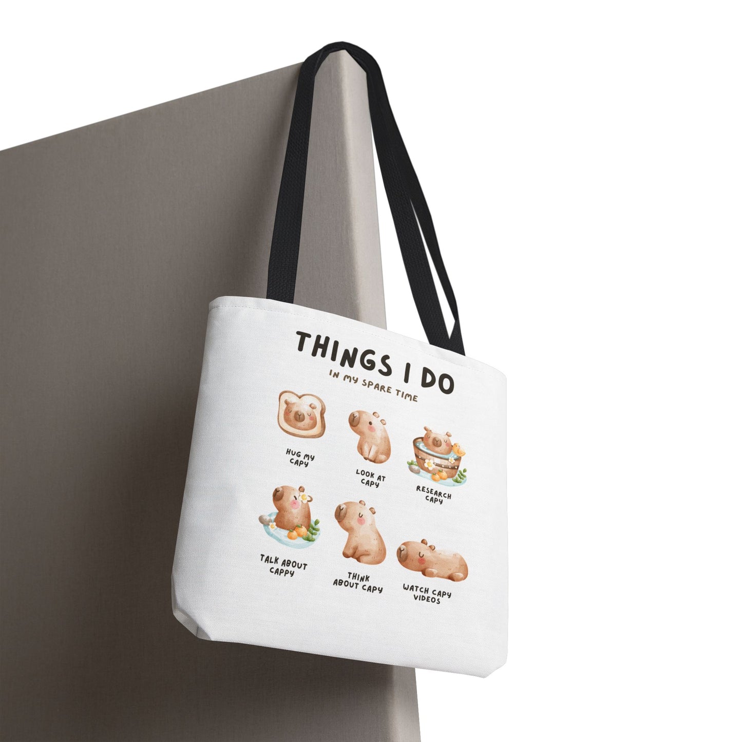 Capybara Tote Bag - Things I Do in My Spare Time Design