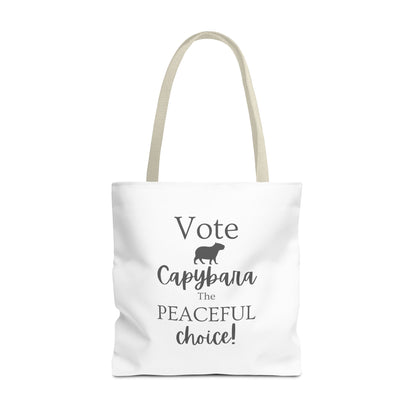 Vote Capybara Tote Bag - Peaceful Choice for Calm Capybara Fans