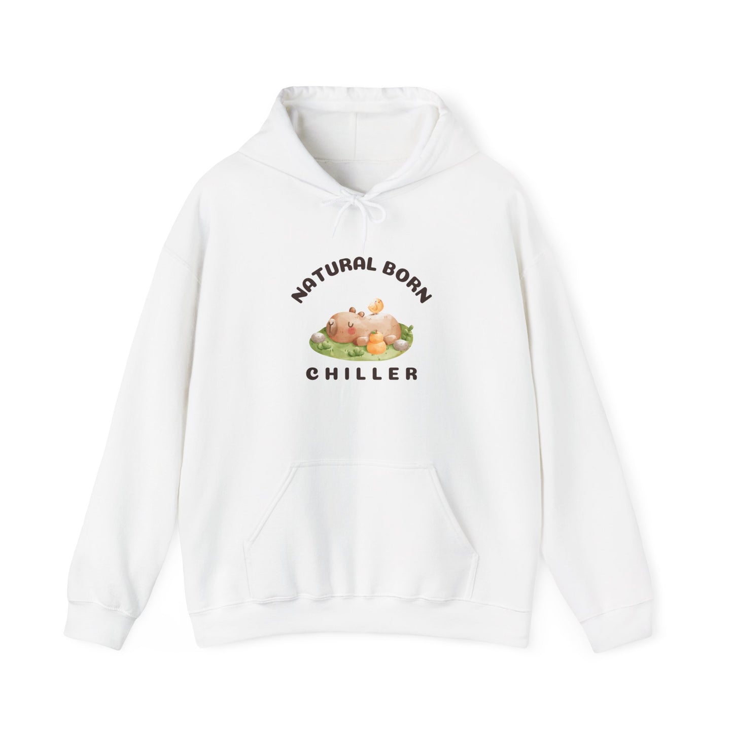 Natural Born Chiller Capybara Unisex Hooded Sweatshirt