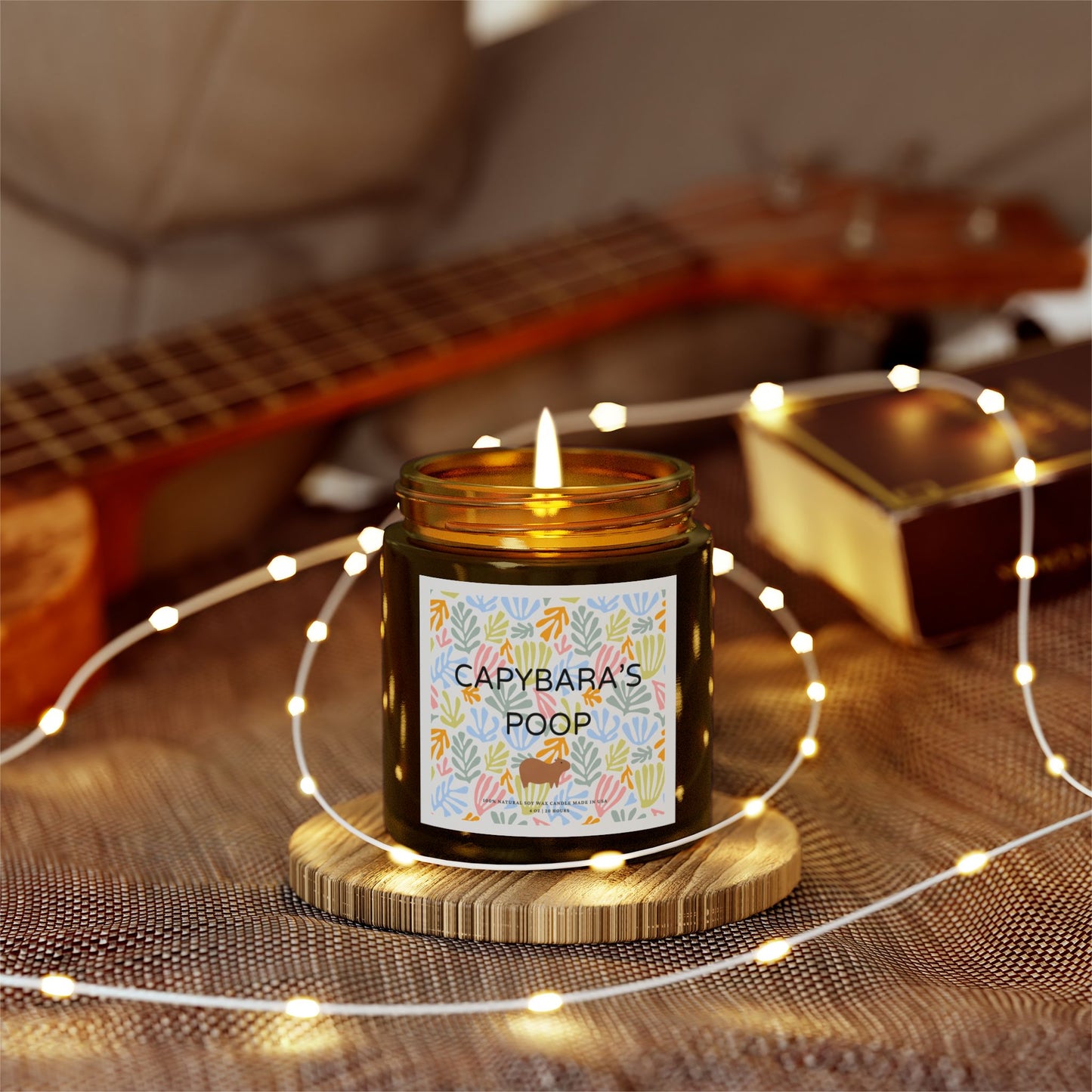Funny Candle Gift Capybara's Poop in Matisse style (9 Scents)