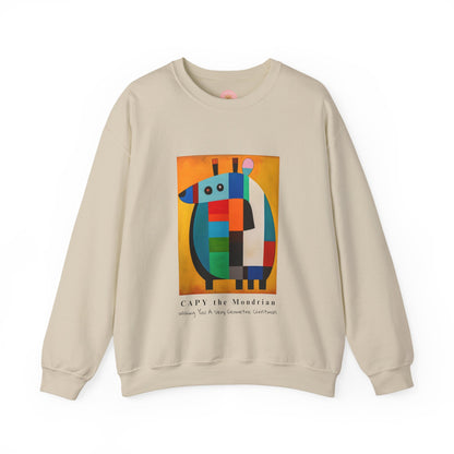 Capybara Christmas Sweatshirt – CAPY the Mondrian Series – Funny Abstract Holiday Gift