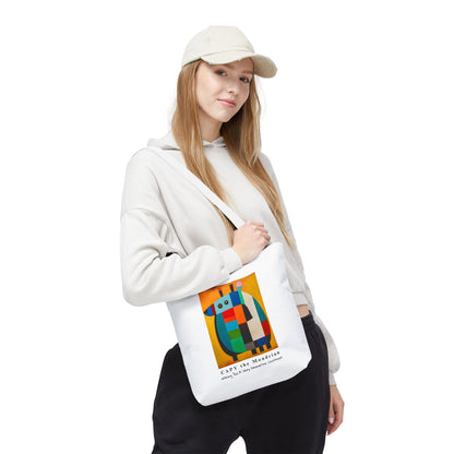 Capybara Christmas Tote Bag – CAPY the Mondrian Series – Wishing You a Very Geometric Christmas – Abstract Art Lover Gift