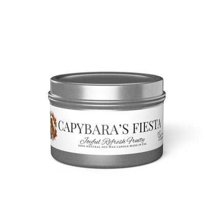 Scented Tin Candles - CAPYBARA’S FIESTA - Tropical Mango Coconut Candle