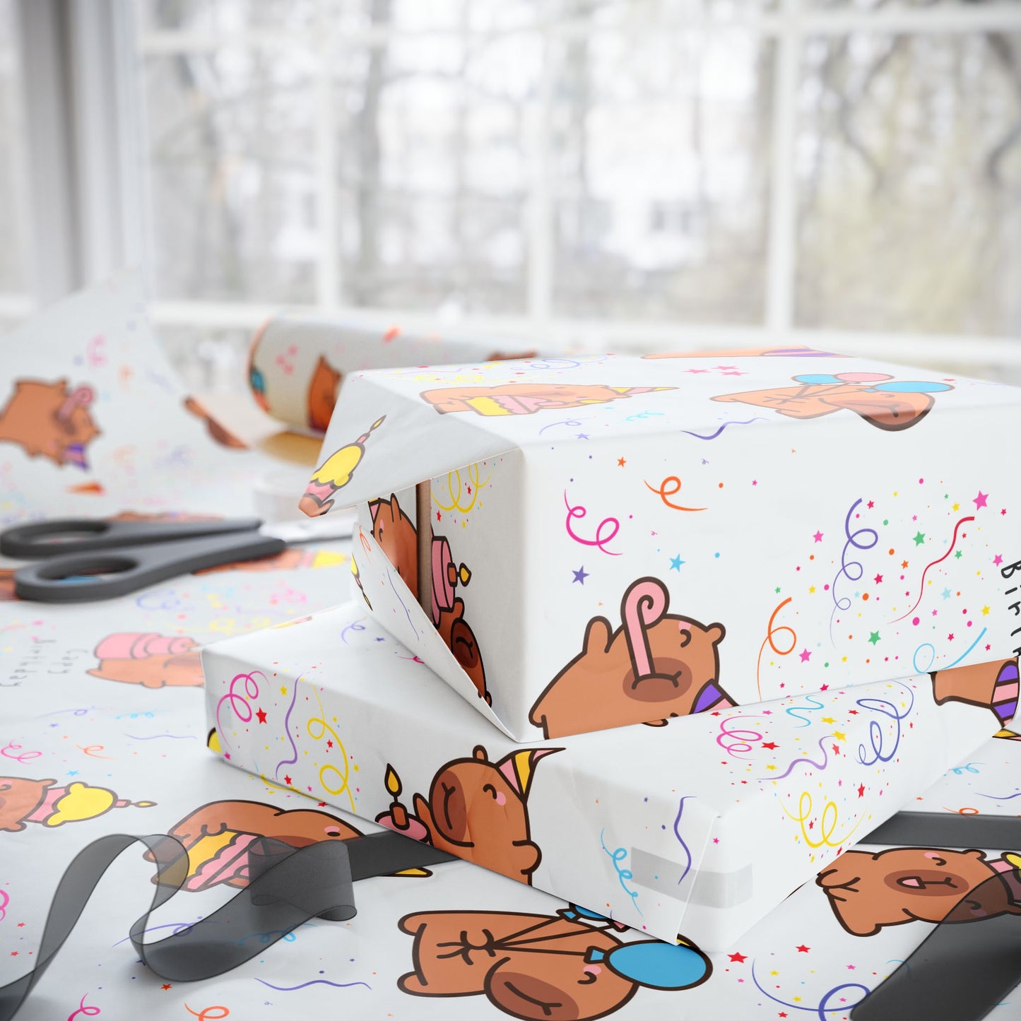 Capybara Birthday Gift Wrapping Paper