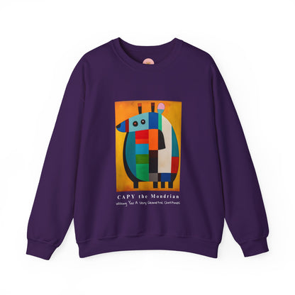 Capybara Christmas Sweatshirt – CAPY the Mondrian Series – Funny Abstract Holiday Gift