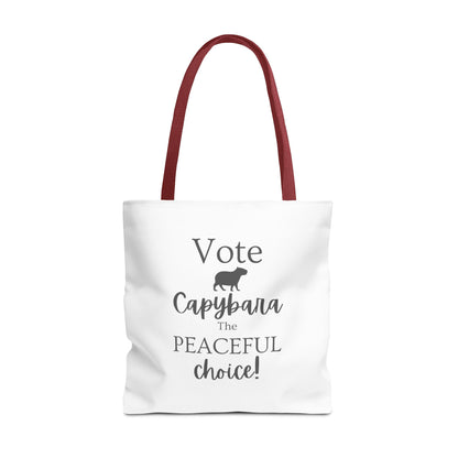 Vote Capybara Tote Bag - Peaceful Choice for Calm Capybara Fans