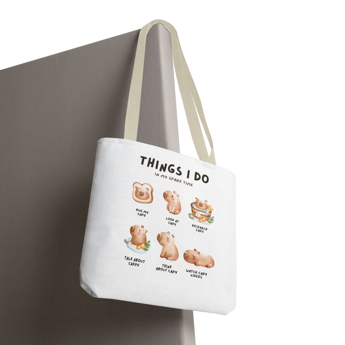 Capybara Tote Bag - Things I Do in My Spare Time Design