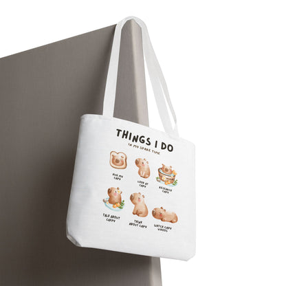 Capybara Tote Bag - Things I Do in My Spare Time Design