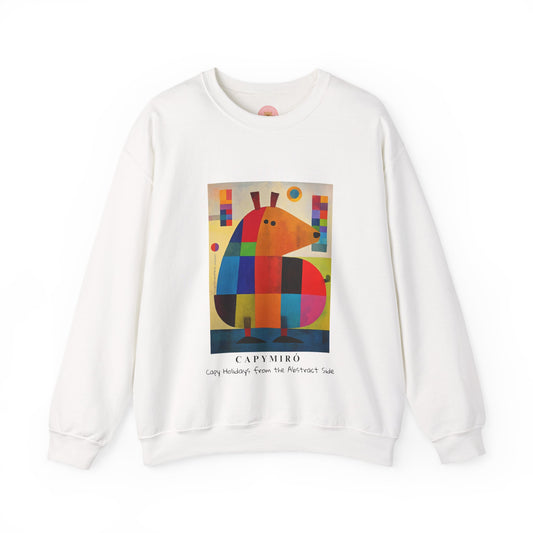 Capybara Christmas Sweatshirt – Funny Surreal Holiday Sweater – Capy Miro Christmas Gift Idea
