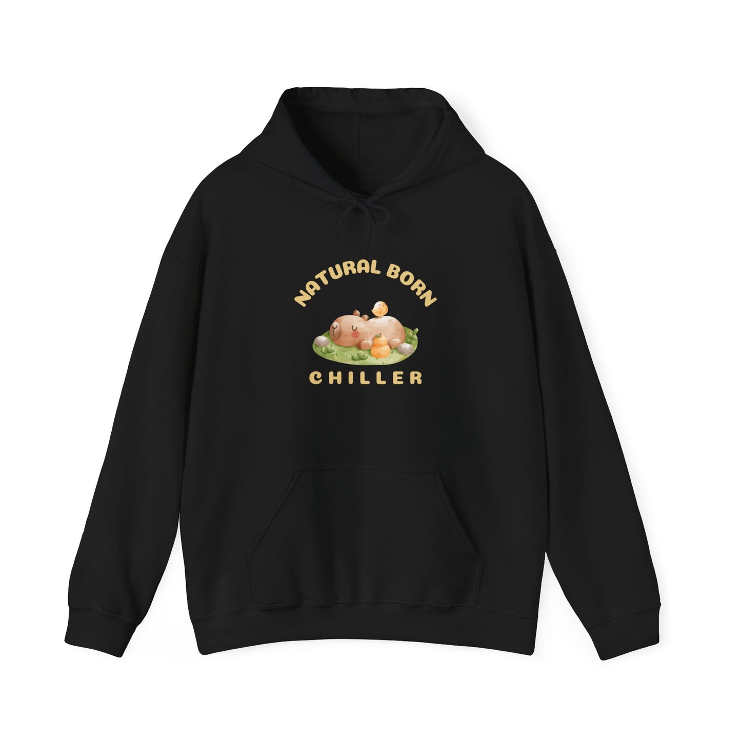 Natural Born Chiller Capybara Unisex Hooded Sweatshirt