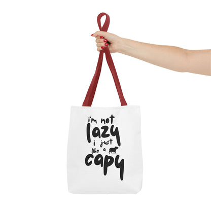 Capy Tote Bag - I'm Not Lazy, I Just Like a Capy