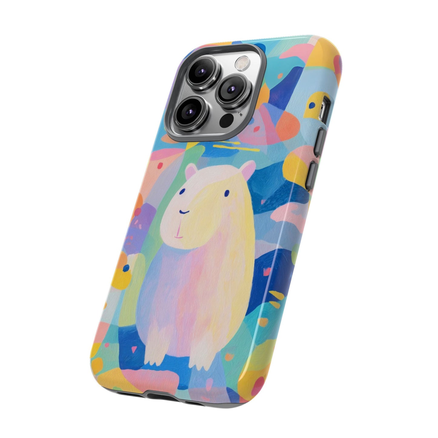 Cute Capybara Phone Case, Tough Phone Cover, Animal Lover Gift, Colorful Tech Accessories, Fun Gift for Kids