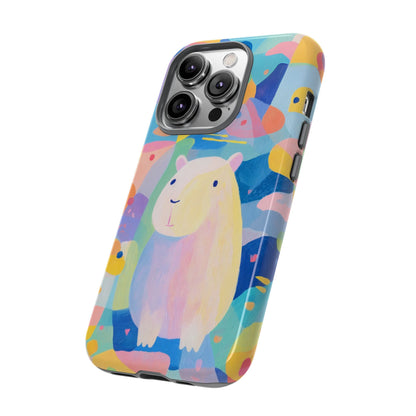 Cute Capybara Phone Case, Tough Phone Cover, Animal Lover Gift, Colorful Tech Accessories, Fun Gift for Kids