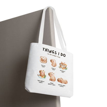 Capybara Tote Bag - Things I Do in My Spare Time Design