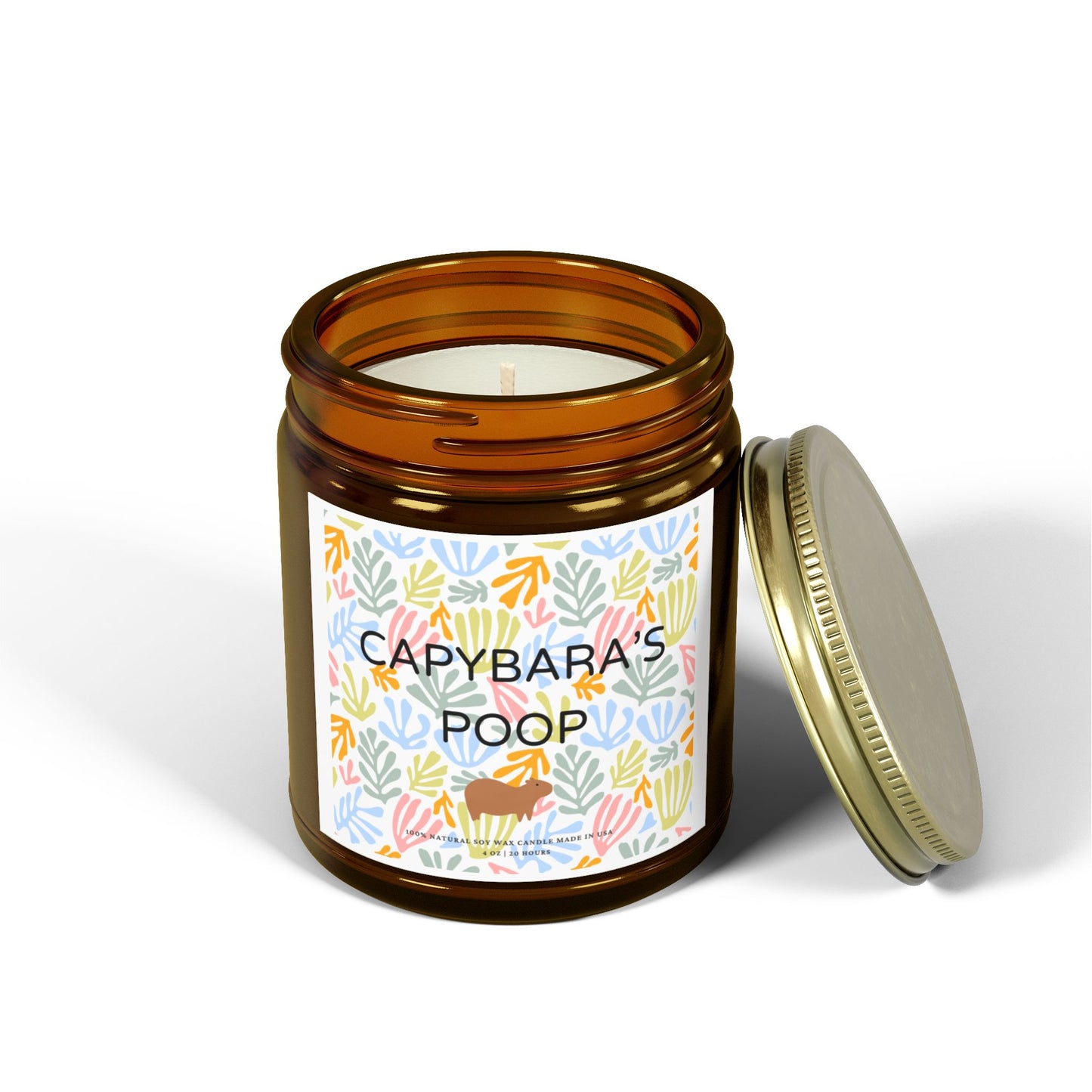 Funny Candle Gift Capybara's Poop in Matisse style (9 Scents)