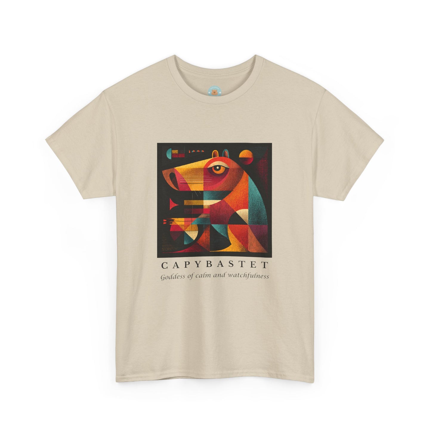 Capybastet Capybara T-Shirt – Goddess of Calm and Watchfulness Tee – Funny Mythical Animal Shirt – Chill Aesthetic Graphic Tee