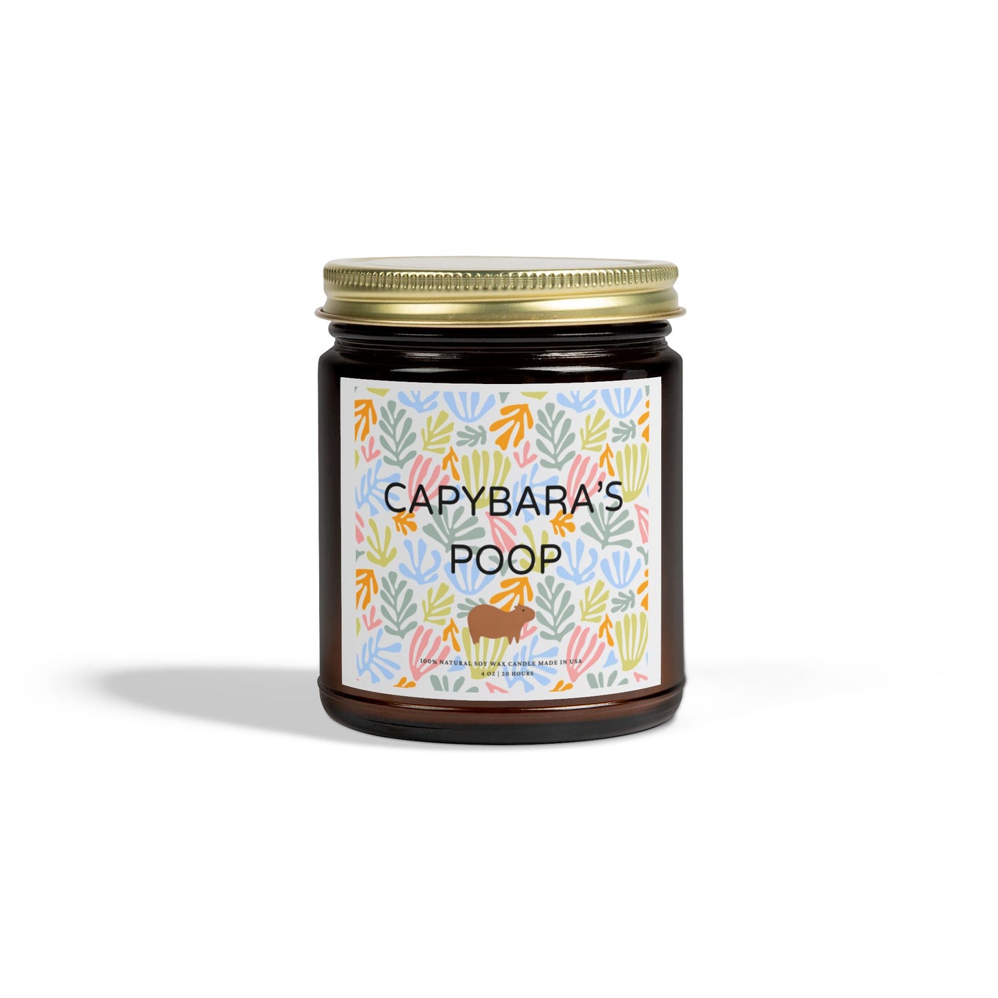 Funny Candle Gift Capybara's Poop in Matisse style (9 Scents)