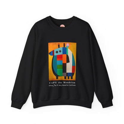 Capybara Christmas Sweatshirt – CAPY the Mondrian Series – Funny Abstract Holiday Gift