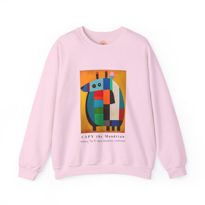 Capybara Christmas Sweatshirt – CAPY the Mondrian Series – Funny Abstract Holiday Gift