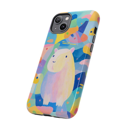 Cute Capybara Phone Case, Tough Phone Cover, Animal Lover Gift, Colorful Tech Accessories, Fun Gift for Kids