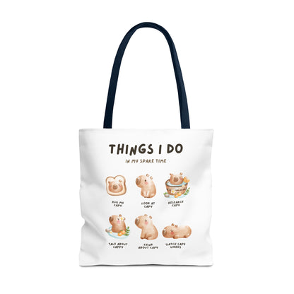 Capybara Tote Bag - Things I Do in My Spare Time Design