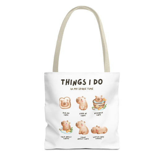Capybara Tote Bag - Things I Do in My Spare Time Design