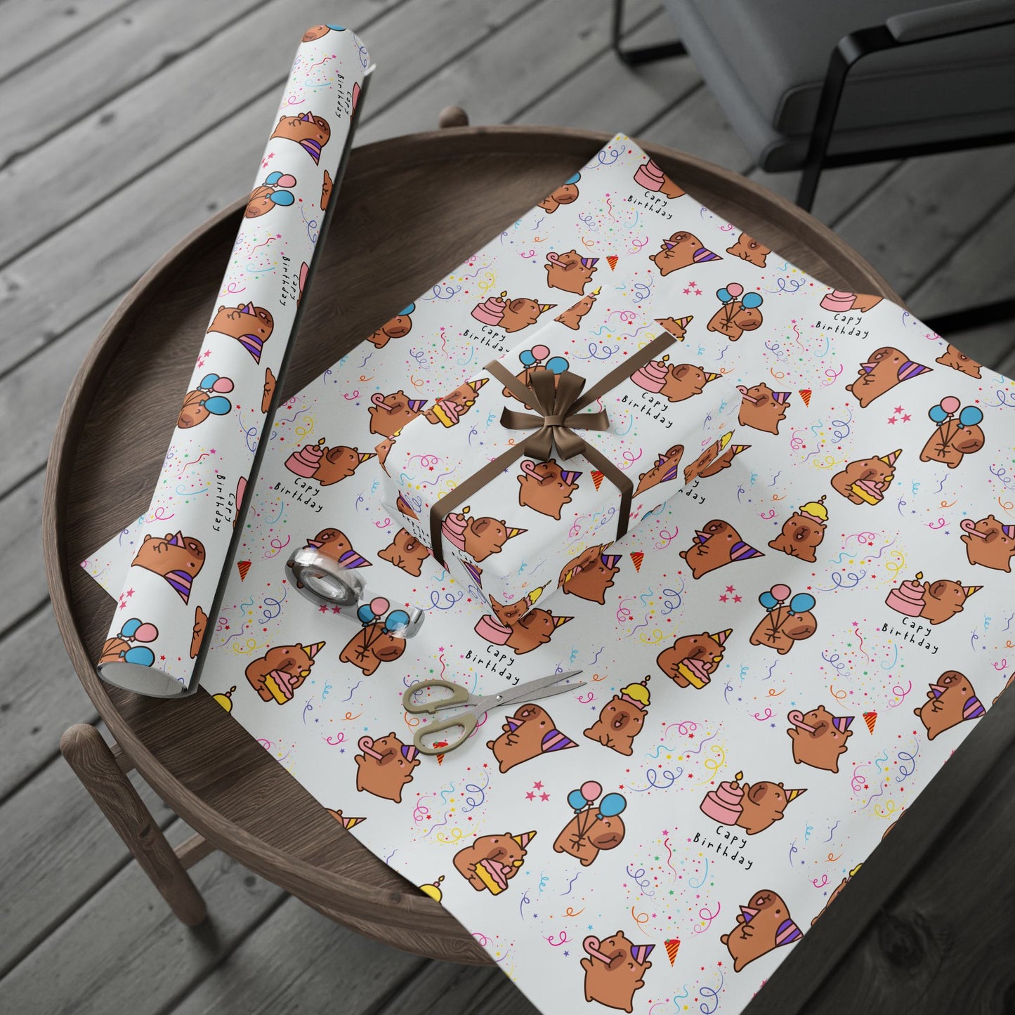 Capybara Birthday Gift Wrapping Paper