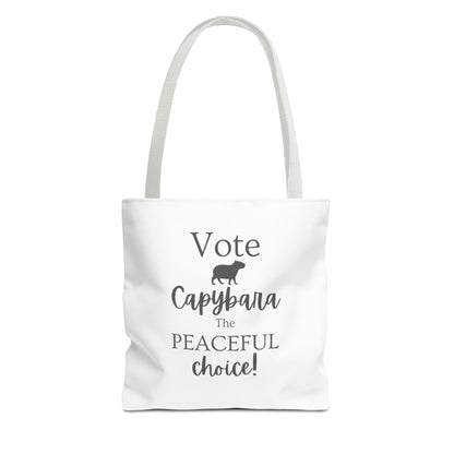 Vote Capybara Tote Bag - Peaceful Choice for Calm Capybara Fans