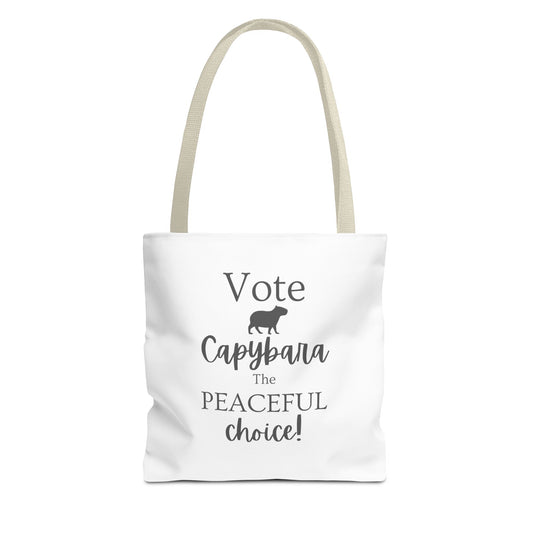 Vote Capybara Tote Bag - Peaceful Choice for Calm Capybara Fans