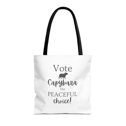 Vote Capybara Tote Bag - Peaceful Choice for Calm Capybara Fans