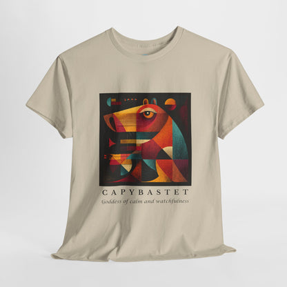 Capybastet Capybara T-Shirt – Goddess of Calm and Watchfulness Tee – Funny Mythical Animal Shirt – Chill Aesthetic Graphic Tee