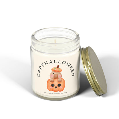 Capybara Halloween Scented Candle, Coconut Apricot Wax (4oz, 9oz) - Fart Heart Design