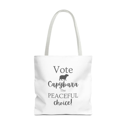 Vote Capybara Tote Bag - Peaceful Choice for Calm Capybara Fans