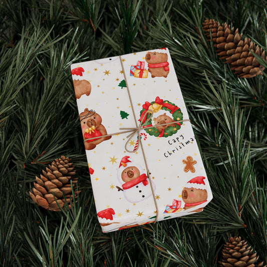 Capybara Christmas Wrapping Paper, Chirstmas Season Wrap, Cute  Gift Wrap for Capybara Lovers, Winter Decorating, Party Supplies, Merry Christmas