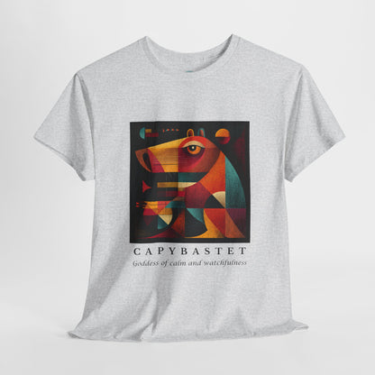 Capybastet Capybara T-Shirt – Goddess of Calm and Watchfulness Tee – Funny Mythical Animal Shirt – Chill Aesthetic Graphic Tee