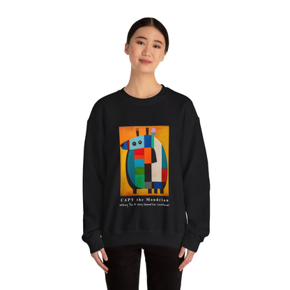 Capybara Christmas Sweatshirt – CAPY the Mondrian Series – Funny Abstract Holiday Gift