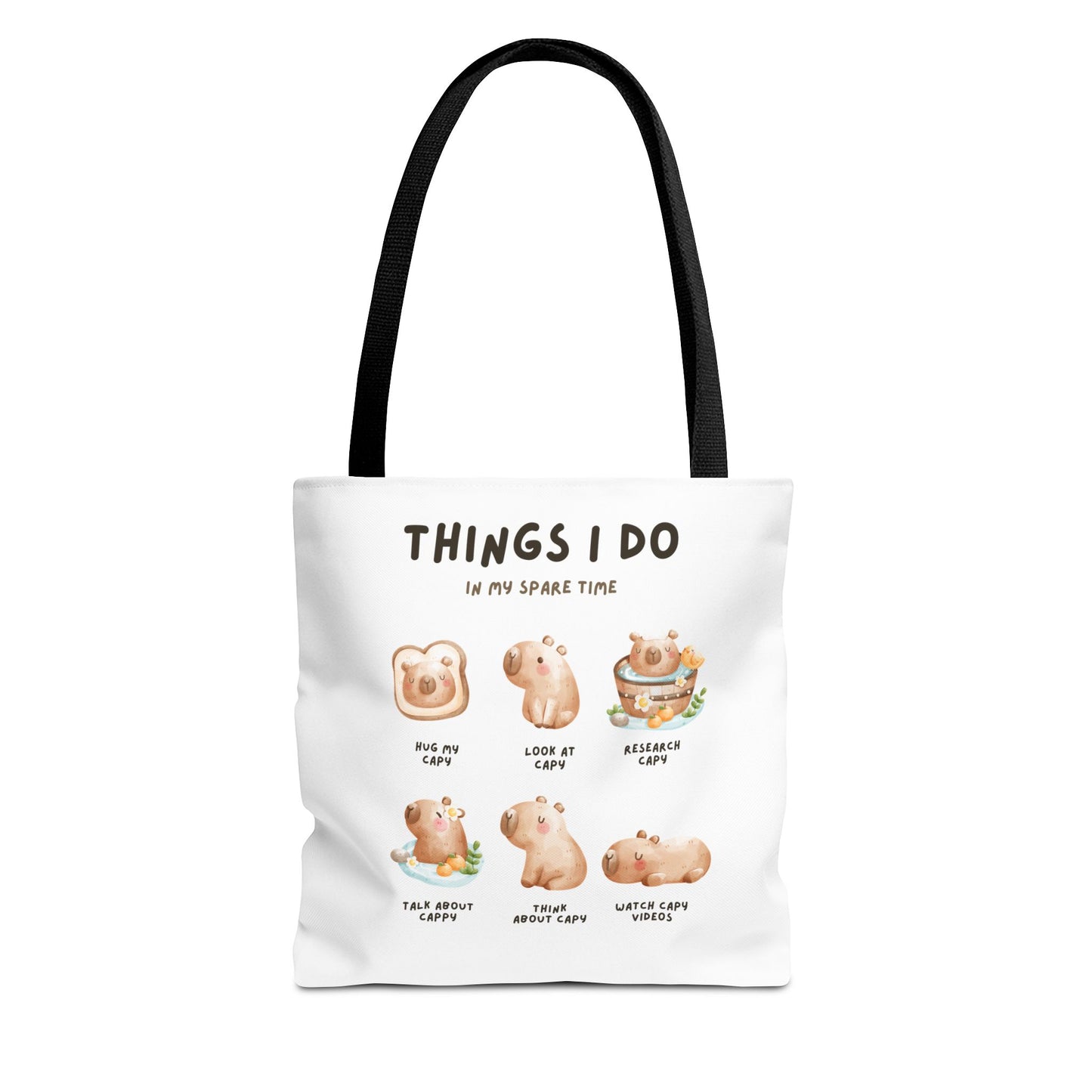 Capybara Tote Bag - Things I Do in My Spare Time Design