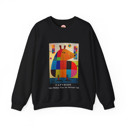 Capybara Christmas Sweatshirt – Funny Surreal Holiday Sweater – Capy Miro Christmas Gift Idea