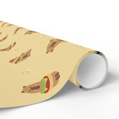 Capybara hamburger and donut Wrapping Paper