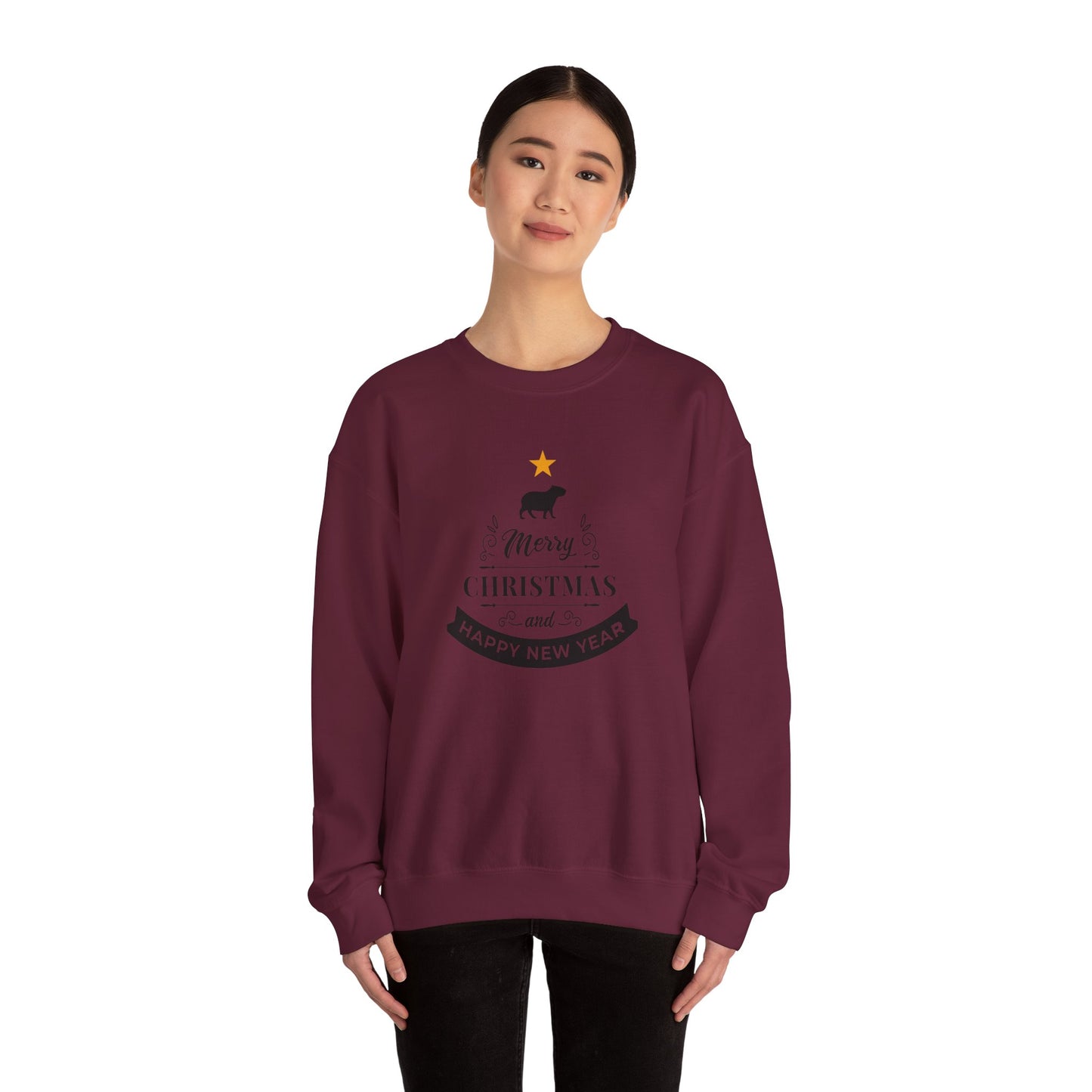 Crewneck Sweatshirt Capybara Christmas Merry Christmas Happy New Year