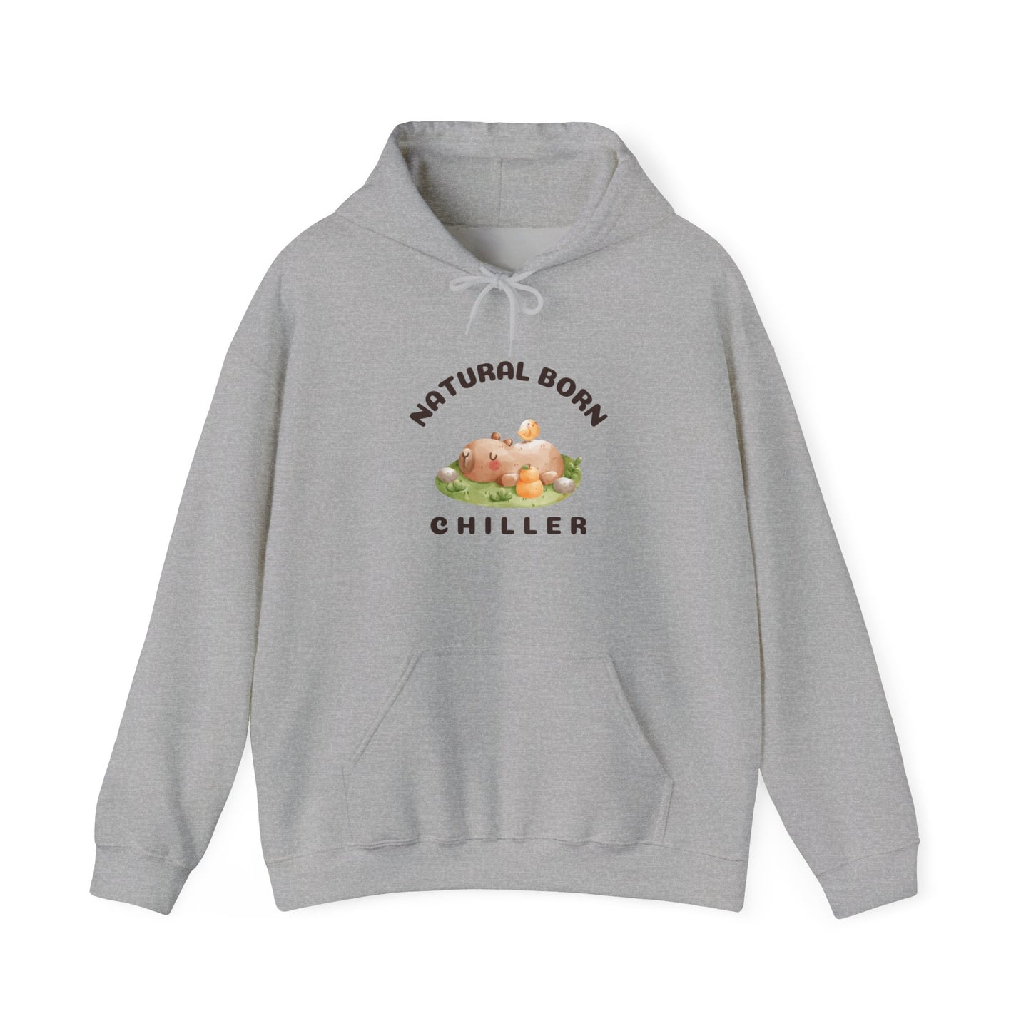 Natural Born Chiller Capybara Unisex Hooded Sweatshirt