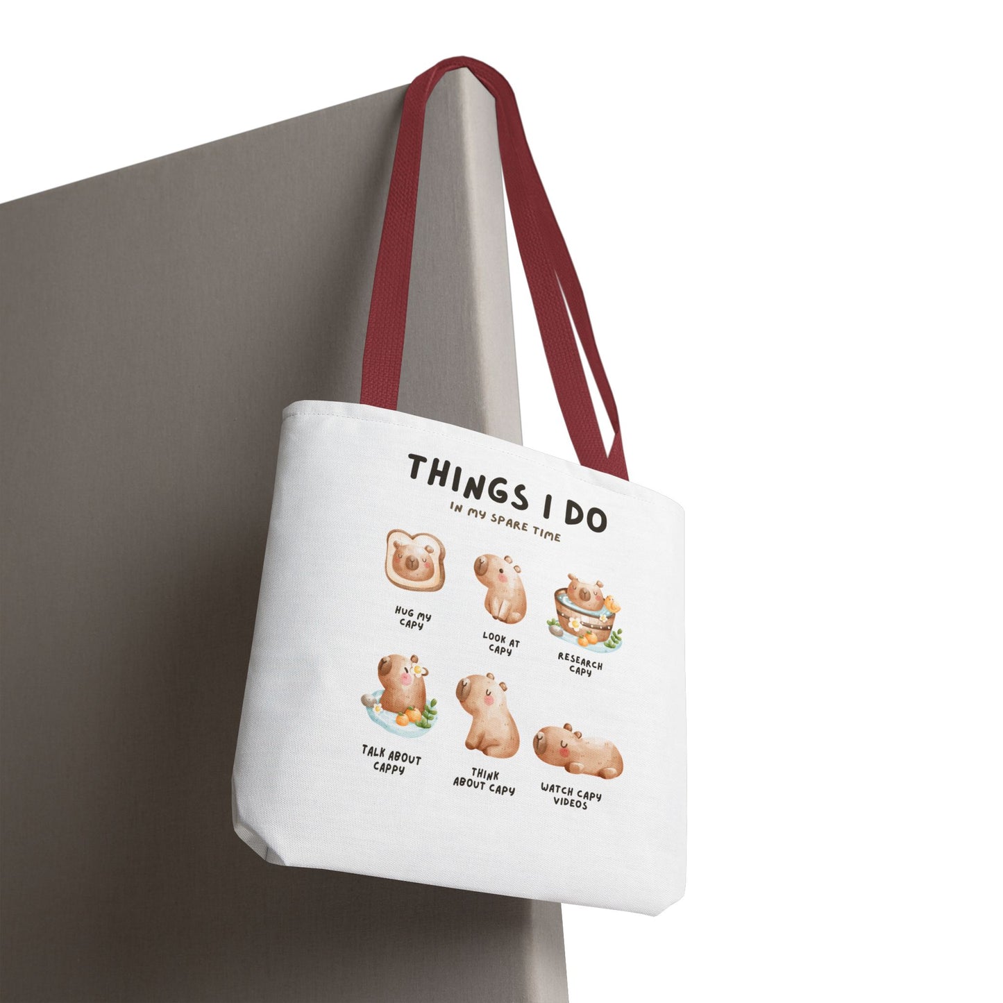 Capybara Tote Bag - Things I Do in My Spare Time Design