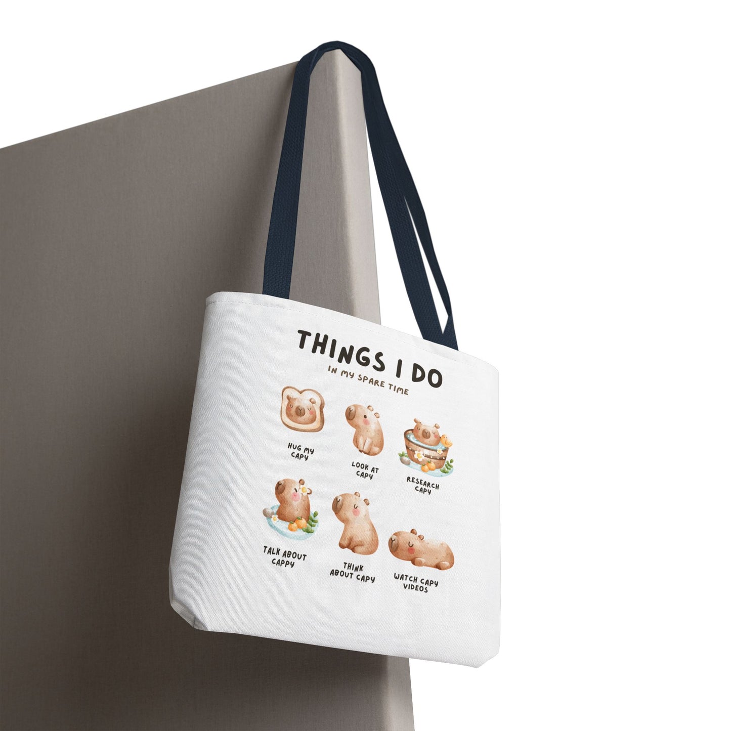Capybara Tote Bag - Things I Do in My Spare Time Design