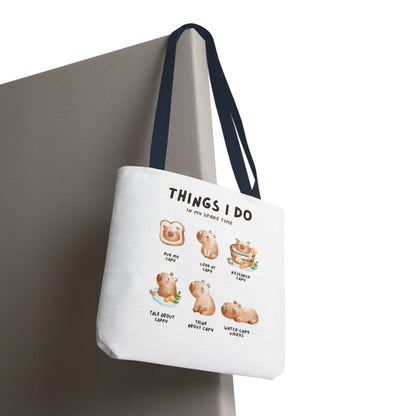 Capybara Tote Bag - Things I Do in My Spare Time Design